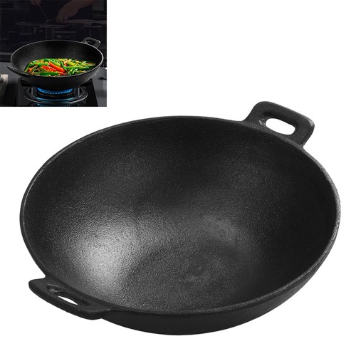 Pre seasoned chinese wok cast - wok,