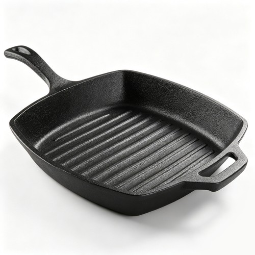 Square cast iron ribbed - square,