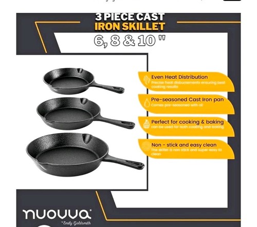 Nuovva cast iron skillets - iron,