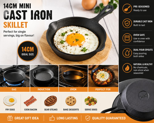 Mini cast iron skillet - cast, frying