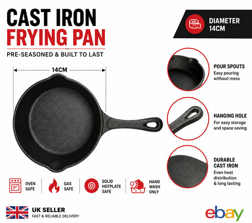 14cm cast iron - 14cm, non