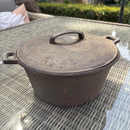Rustic cast iron pot - rustic, lid