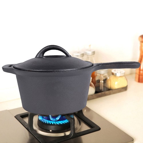 Cast iron sauce pan with - sauce, lid